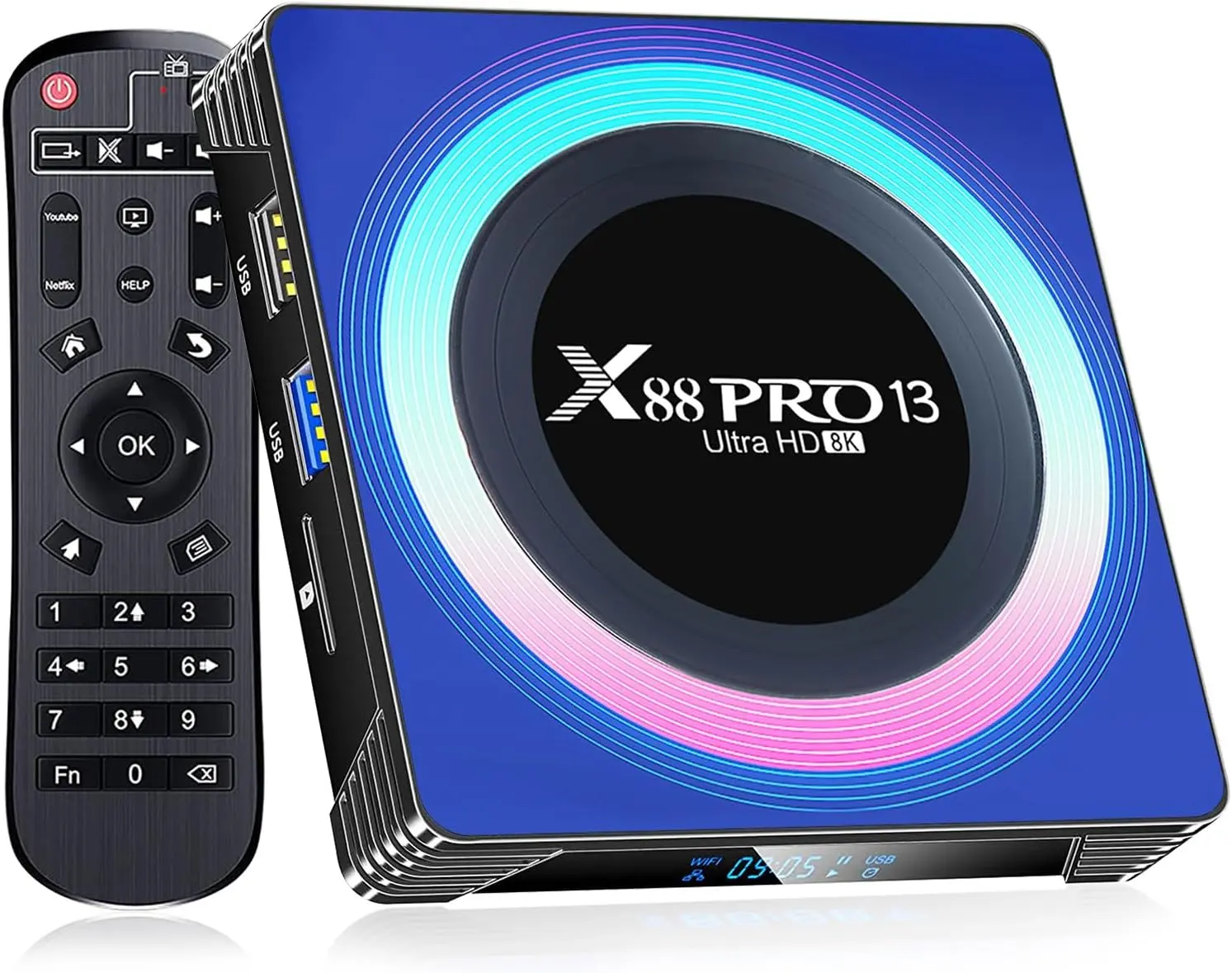 Caixa de TV Android 13.0 6K 8K Wi-Fi 6 4GB RAM 32GB ROM, X88PRO 13 TV Box Android RK3528 2.4G/5G Wi-Fi BT 5.0 USB 3.0 Caixa de Android