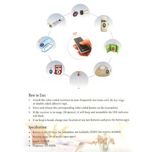 4 in <span class=keywords><strong>1</strong></span> telecomando senza fili <span class=keywords><strong>Pet</strong></span> <span class=keywords><strong>Tracker</strong></span> chiave Finder portafogli per telefono Anti-perso con funzione torcia - Product Image 2