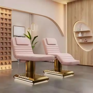 Beauty Nail Salon <b>Electric</b> Facial Bed Height Adjustable Gold Stainless Steel Pu Massage Bed Massage <b>Table</b> for Leisure Facilities - Product Image 4