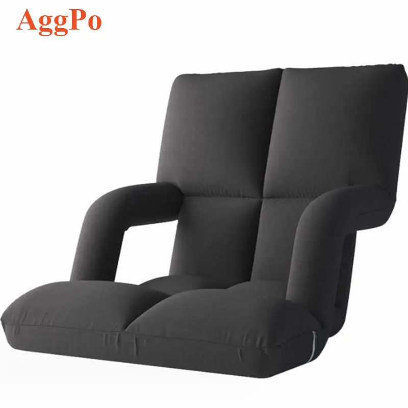 Lazy Sofa Tatami Folding Seat Floor Bay Window Footless Small Sofa Dormitory Bed Backrest Chair with Armrests