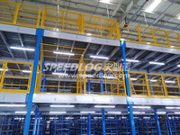 Système de rayonnage de mezzanine industriel en acier robuste personnalisé MAXRAC, galvanisé blanc, protection anticorrosion