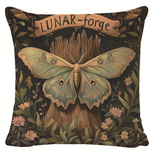Lunar Forge Butterfly <b>Pillowcase</b> <b>Square</b> Vintage Linen Cushion Cover For Living Room Decor Washable - Product Image 5