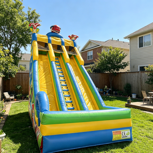 Toboggan Gonflable Commercial Clown de <span class=keywords><strong>Cirque</strong></span> à 3 Voies, Grand Toboggan Gonflable Sec Extérieur en PVC pour Enfants et Adultes - Product Image 3
