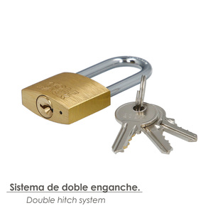 Lucchetto in ottone con anello lungo, a chiave unificata, 30 mm, n. 2, Resistente - Product Image 4