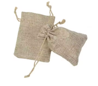 Sac en chanvre mini format en promotion, emballage recyclé pour café, en corde de jute et toile de jute, pour bijoux, pochette à cordon, emballage cadeau