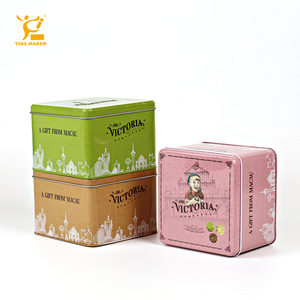 Tinsmaker Bán Buôn <span class=keywords><strong>Tin</strong></span> Cookie Hộp Tùy Chỉnh Dập Nổi Hình Vuông Kẹo Trà Cà Phê Thực Phẩm Lưu Trữ Kim Loại Hộp Thiếc Quà Tặng Bao Bì - Product Image 1