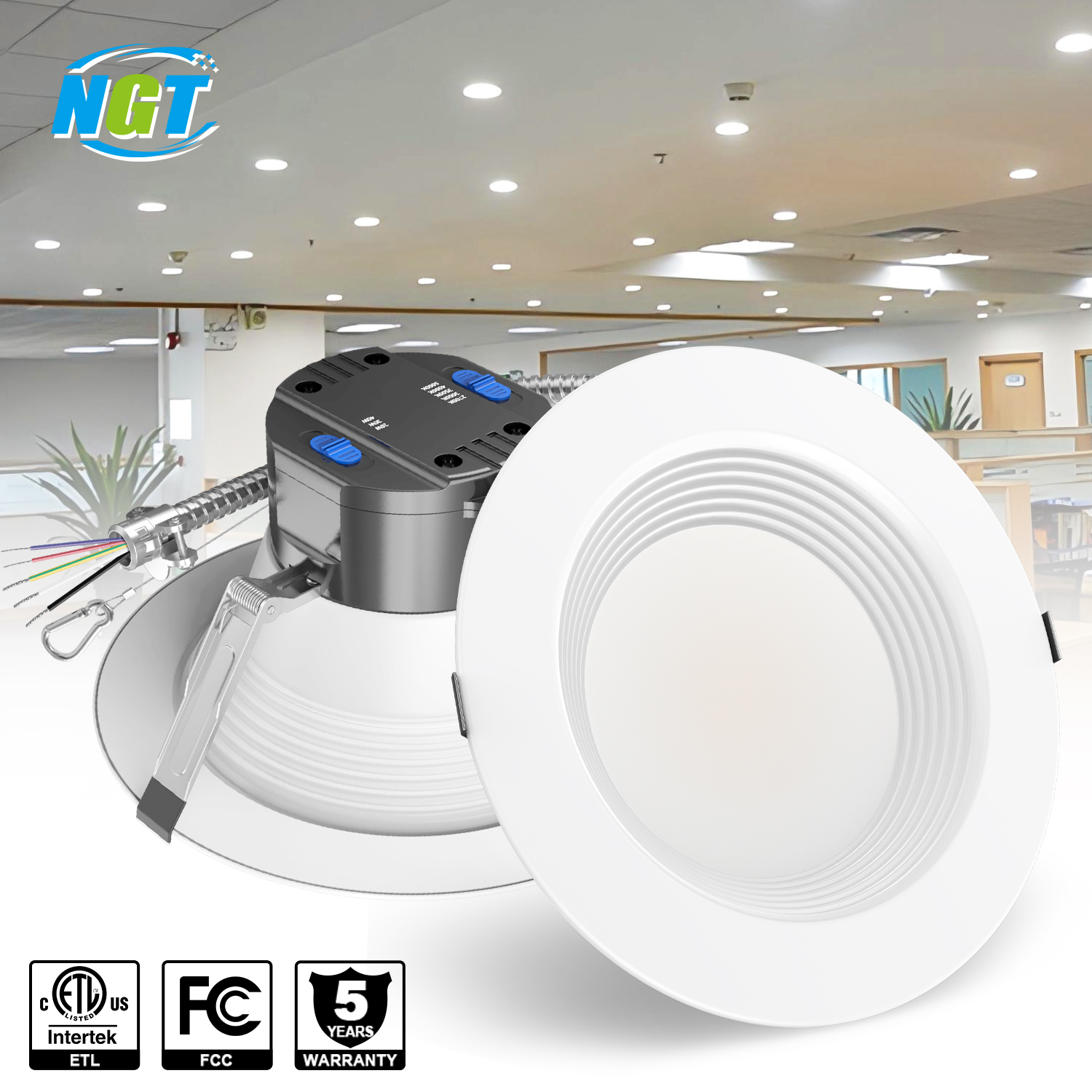 Indoor Embedded Lamp LED Recessed Ceiling Light 5000K Round White DOB Spot Down Light Fixture 9W - 40W COB Dimmable Downlight