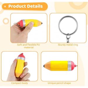 <b>Custom</b> Logo Pu Foam Pencil Shaped Stress Reliever <b>Keychain</b> for Promotional Giveaway - Product Image 6