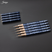 Pinceau à ongles en nylon à motif marbré avec manche métallique pour liner, collection 2027 – Fournisseur d'outils de nail art