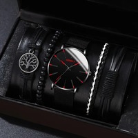 Montre à quartz en alliage pour homme avec mouvement à perles, bracelet en acrylique, cadran à aiguilles, chronographe - Style professionnel, bracelet en PU
