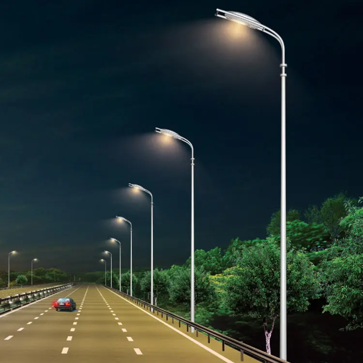 Galvanized steel round conical street lighting lamp pole for Roadway in Australia