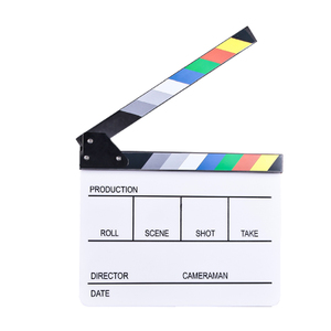 WF AA404 9,3''*11'' Tableau de clapperboard en plastique acrylique blanc <span class=keywords><strong>effaçable</strong></span> <span class=keywords><strong>à</strong></span> <span class=keywords><strong>sec</strong></span> pour scène de tournage avec bâtonnets colorés - Product Image 1