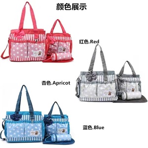 Set de bolsa de pañales Baby Sky con lunares rosas, lazo y rayas para bebés de 0 a 12 meses - Product Image 5