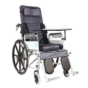 Sillón reclinable plegable completa mintiendo recling cómoda silla de ruedas con orinal para ancianos y pacientes silla de ruedas - Product Image 6