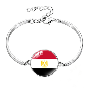 Bracelet en métal avec chaîne et drapeau national palestinien personnalisé, bracelet en verre cabochon avec pierre précieuse pour la solidarité culturelle et cadeau souvenir - Product Image 5
