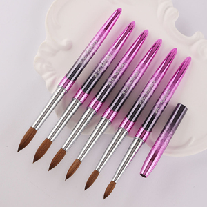 Kolinsky Acrylic Nail Brush Set Gradient Glitter Purple Handle with Protective <b>Cap</b> Customizable Sculpting Tool for Nail Artist - Product Image 6