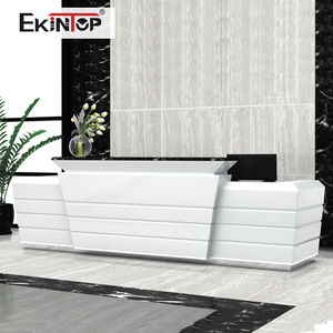 Mostrador de Recepción Moderno y Minimalista de Color Blanco, Largo, para Peluquería, de Lujo, para Boutique, Precio de Fábrica - Product Image 5