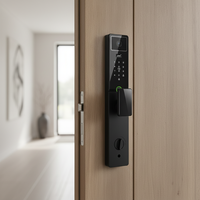 Cerradura Inteligente Tuya con Huella Dactilar, RFID, Contraseña Digital, Entrada sin Llave para Puerta de Madera, Aluminio y Acero Inoxidable con Aplicación y Tarjeta de Memoria