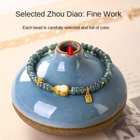 Nieuwe Chinese Echte Blue Water Jade Abacus Kralen Armband Unisex Kleine Verse Lucky Brand Transfer Kralen Kalebas Sieraden Toerisme