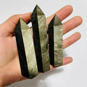 1 Pc Hot Sell High Quality Nature Golden Obsidian Point 7-11cm Healing Crystal Stone Tower for Decor Gift - Product Image 6
