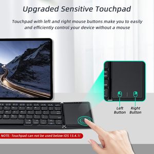 Plastic Portable Mini Three-Folding bluetooth Keyboard Wireless Touchpad English keyboard Laptop for IOS <b>Android</b> iPad - Product Image 4