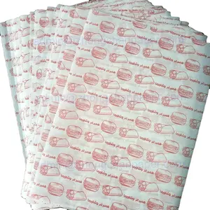 Fournisseur de la Chine de haute qualité enduit de PE taille personnalisée et impression de papier d'emballage sulfurisé pour hamburger