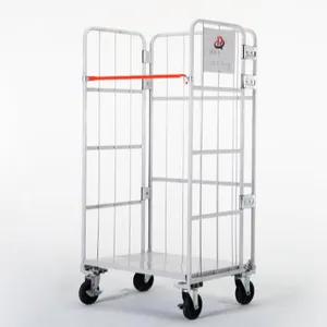 Custom Groothandel 3 Side Logistieke Opvouwbare Roll Trolley Pallets Container Kooi