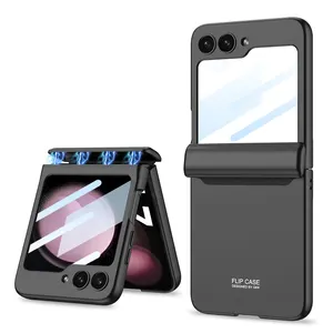 Dobradiça dobrável magnética com tudo incluído pele-sensação ultra fina PC case para Samsung Galaxy Z flip 5 z flip 4 z dobra 4 telefones celulares