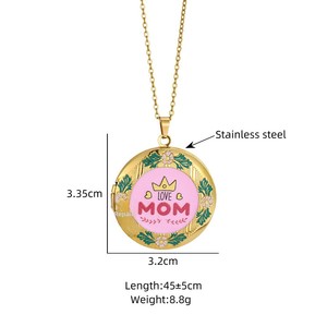 Collier <span class=keywords><strong>pendentif</strong></span> médaillon en acier inoxydable avec fleur en résine, plaqué or 18 carats, ouvrable, <span class=keywords><strong>porte</strong></span>-<span class=keywords><strong>photo</strong></span> pour femme, maman, amoureuse - Product Image 6
