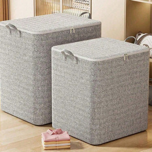 Sac de rangement pour vêtements 110L 150L gris rectangulaire, anti-humidité, pour déménagement et usage domestique - Product Image 1