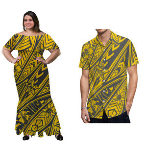 Vestidos formales de cola de pez para mujer, ropa informal polinesiana para personas grandes, drapeado con hombros descubiertos, de <span class=keywords><strong>sirena</strong></span>, camisa Aloha, envío directo - Product Image 4