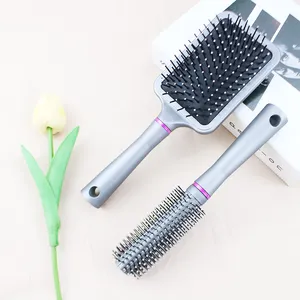 Kissenentwirrungs-Haarbürste für nasses und trockenes Haar Nylonbürsten zum Entwirren des Stylings antistatische Massage ovale Paddel-Haarbürste