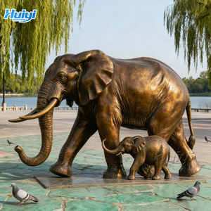 รูปปั้นสัตว์โลหะหล่อขนาดใหญ่ช้างสำริดสำหรับตกแต่งสวน - Product Image 4