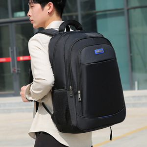 Laptop <b>Backpack</b> Large Capacity Business Travel Men <b>Black</b> Solid Color With Laptop Compartment Handle Spring 2023 - Product Image 5