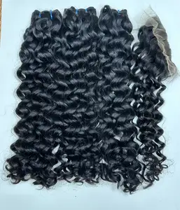 100% virgin Vietnamese hair no tangle blue natural wavy bundles multiple donor hair extensions fast delivery