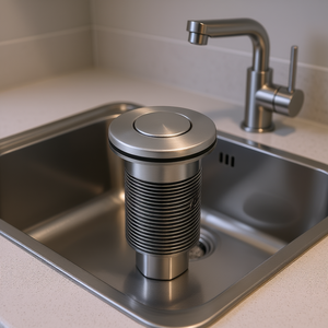 Kit de traitement des déchets alimentaires pour évier avec interrupteur à air, 3,5 pouces, argent brossé, pour broyeurs de déchets, électrique, en métal, pour usage domestique - Product Image 2