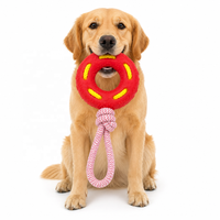 Jouet à mâcher durable en TPR pour chien avec corde tressée, conçu pour les jeux de brouette, de traînée et d'entraînement interactif, jouets pour animaux de compagnie pour chien