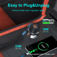 Chargeur de voiture rapide USB C PD 30W PPS 33W QC 18W 51W 12V en ABS ignifuge, directement de l'usine OEM ODM