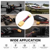 Câble adaptateur XT90 vers XT60 30A DC, connecteur d'affichage LCD pour vélo électrique, fil d'extension d'alimentation ESC, faisceau de charge 14AWG