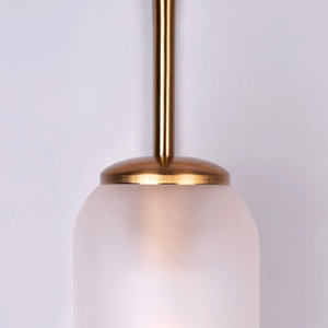 Applique murale LED moderne en métal brossé doré avec globe en verre dépoli pour salon et éclairage extérieur de maison, Lampes murales - Product Image 3