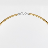 Collar de Plata de Ley 925 Chapado en Oro de 18K y Oro Blanco, de Doble Cara, Hecho a Mano en Italia