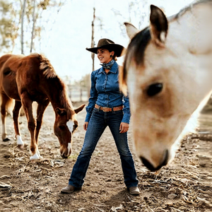 Camicia da Lavoro in Denim di Alta Qualità per <span class=keywords><strong>Donna</strong></span>, Manica Lunga, Bottoni Completi, 100% Cotone, Stile Western Australiano, <span class=keywords><strong>Blu</strong></span> - Product Image 3