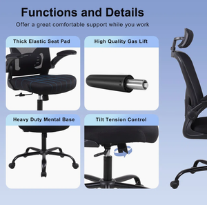 Chaise de salle à manger ergonomique à dossier haut, <span class=keywords><strong>prix</strong></span> <span class=keywords><strong>d</strong></span>'usine en gros, chaise de bureau pivotante en maille respirante avec support lombaire - Product Image 5
