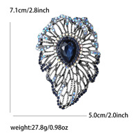Bros Pin Sayap Wanita Model Tetesan Air Mata Kristal Berhiaskan Rhinestone Alas Logam Bentuk Bunga Hiasan Syal Gaun