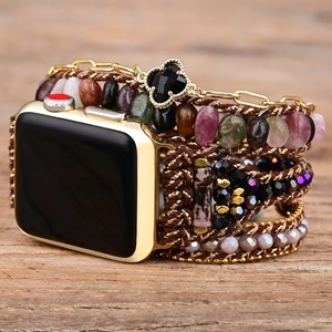 Trendybay nouvelle <span class=keywords><strong>pierre</strong></span> naturelle végétalien perlé <span class=keywords><strong>Bracelet</strong></span> Smartwatch <span class=keywords><strong>Bracelet</strong></span> pour Iwatch série 8 7 6 pour <span class=keywords><strong>Apple</strong></span> <span class=keywords><strong>Watch</strong></span> Band bijoux - Product Image 3