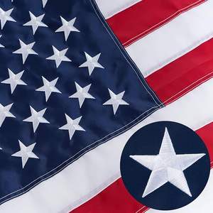 8 x12 רגל דגל אמריקאי מחוץ לנו דגל כבד חיצוני כבד רקומים פסים תפורים כוכבים רקומים עם קסדות פליז - Product Image 2