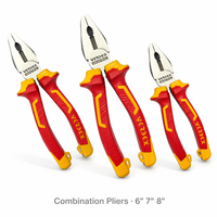 Alicates Combinados Reforzados de Acero Cr-V Forjado de una Pieza, HRC55-62, Cortadores de Alambre de Alto Torque para Trabajos de Metalurgia, Herramientas de Taller