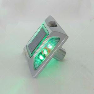 6 Led Road Stud Solar Power System Aluminum Cat Eyes Reflector Reflective Road Marker Flashing Parking Place Flasher <strong>Light</strong> - Product Image 3