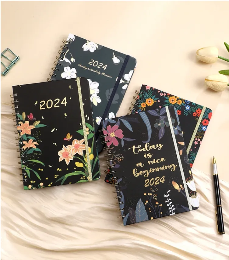 Agenda planificateur non daté kawaii budget personnalisé infirmière carnet de notes en bois planificateur A5 2024-2025 livre journal carnet personnaliser avec boîte