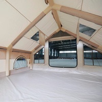 Tente de camping gonflable d'hiver, imperméable, grande tente familiale de glamping pour 8 à 10 personnes, 4 saisons, tente gonflable d'extérieur pour le camping